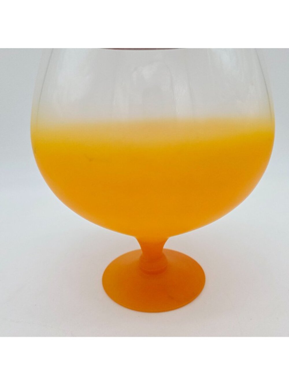 Mid-Century Blendo Pitcher Orange Ombre Glass With Gold Rim - Picture 3 of 8